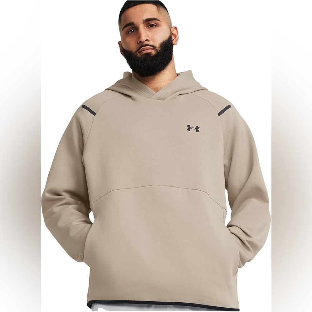 UNDER ARMOUR UA Unstoppable P24 Beige Breathable Sports Tech Hoodie - Large